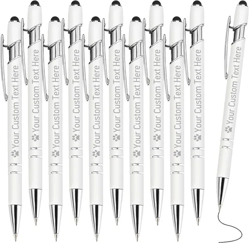 Miniatura 39 de STREADVE Bolígrafos personalizados personalizados con nombre grabado, logotipo, texto, bolígrafos de escritura suave, regalo personalizado para Negro