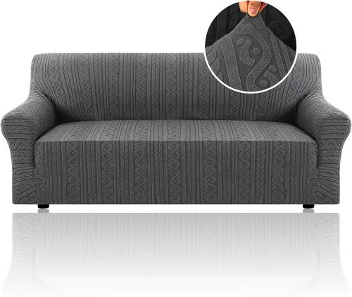 Miniatura 10 de H.Versailtex 2025 Fundas de sofá Jacquard para sofá de 3 cojines, 1 pieza de fundas elásticas para sofá, protector de muebles antideslizante, suave