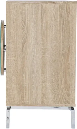 Miniatura 9 de SEI Furniture - Armario de bar Northdom con almacenamiento de vino - Diseño de transición, hierro natural y madera - Ideal para sala de estar, bar