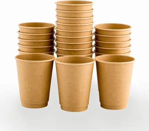Miniatura 72 de Restaurantware Tazas de café de papel de 4 onzas, 25 tazas de papel desechables de doble pared, a prueba de fugas, reciclables, tazas calientes
