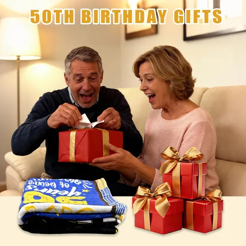 Miniatura 5 de Regalos de cumpleaños número 50 para hombres, manta de 60 x 50 pulgadas, decoración de cumpleaños de 50 años para hombre, ideas de regalo para él