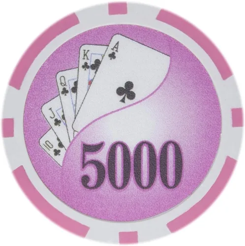 Brybelly Yin Yang Poker Chip - Compuesto de arcilla pesada de 0.49 oz, paquete de 50 Rosa ($5000 Pink)