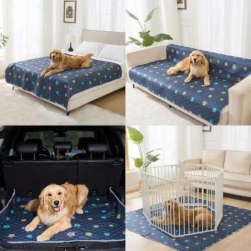 Miniatura 6 de Aitmexcn Almohadilla lavable para orina de perro, 100% impermeable, tapete de entrenamiento para cachorros o perros mayores, almohadillas Color Paws