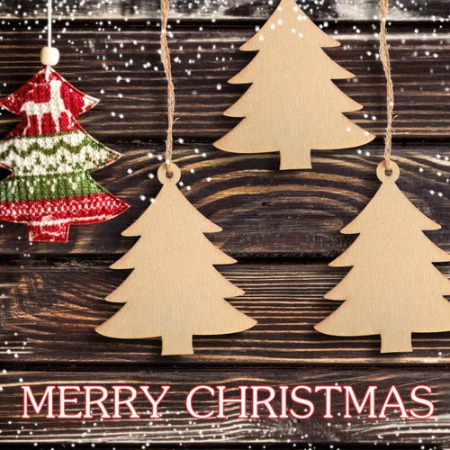 Miniatura 2 de Tatuo 50 adornos de madera para árbol de Navidad, adornos colgantes con cuerdas para decoración de Navidad, festivales, bodas, manualidades