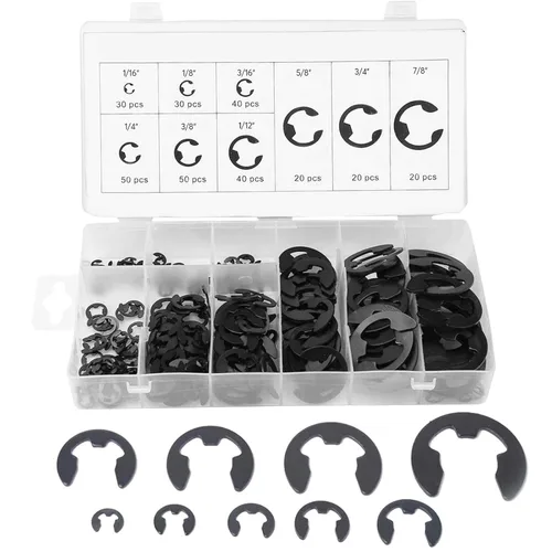 Miniatura 9 de Boatsea - Juego de 300 anillos de retención externos C-Clip Circlip, anillos de retención de resorte externos, juego de surtido de tienda, 18