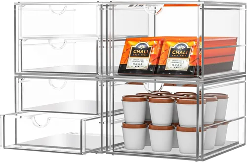 Miniatura 12 de caktraie - Organizador de maquillaje acrílico versátil, organizador de cajones - Almacenamiento de escritorio transparente para cosméticos