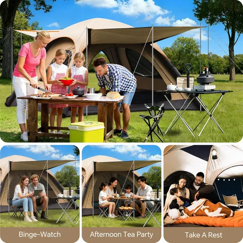 Miniatura 7 de Automatic Inflatable Tent with Air Pump, 2/4/6 Person Family Tents for Camping with 2-3 Min Set Up, Windproof Waterproof Tents with Mosquito Screen