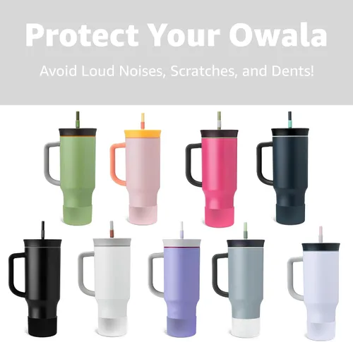 Miniatura 6 de Jmoe USA Funda de silicona para vaso Owala de 40 onzas, se adapta solo al vaso con asa, bota antideslizante, protege contra abolladuras y arañazos