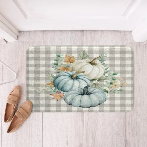 Miniatura 27 de Erosebridal Thanksgiving Turkey Bathroom Rugs - Fall Leaves Pumpkin Bath Mat for Kids Adults, Vintage Autumn Harvest Door Mat 16 x 24 Inch Rustic