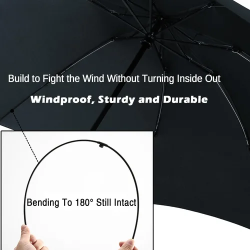 Miniatura 39 de LANBRELLA Paraguas plegable inverso compacto paraguas de viaje a prueba de viento automático