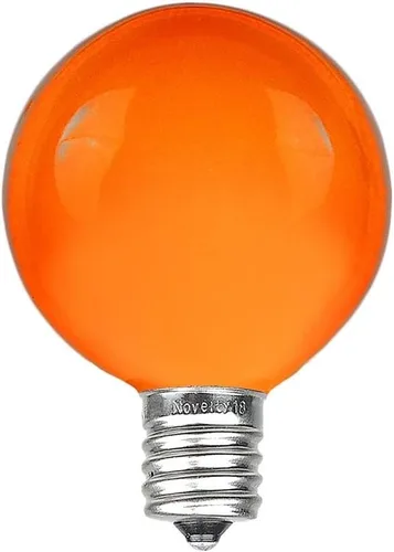 Miniatura 10 de Novelty Lights Paquete de 25 bombillas G40 multicolor para exteriores, bombillas incandescentes de vidrio con 3000 horas de vida útil, bombillas