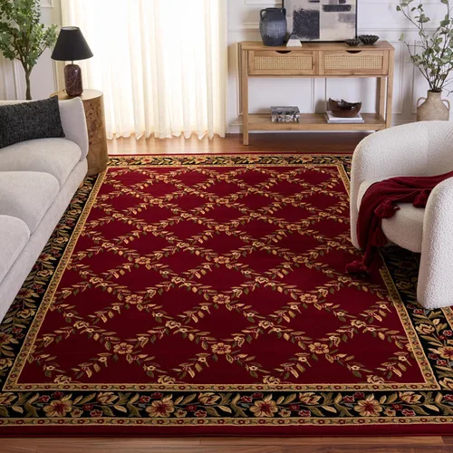 Miniatura 14 de SAFAVIEH Lyndhurst Collection - Alfombra de pasillo, 2 pies 3 pulgadas x 8 pies, color negro y marrón, diseño tradicional de enrejado floral,