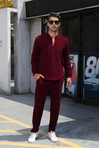 Miniatura 53 de FZNHQL Conjunto deportivo de moda para hombre, 2 piezas, casual, atlético, para correr, manga corta/larga, conjunto para hombre
