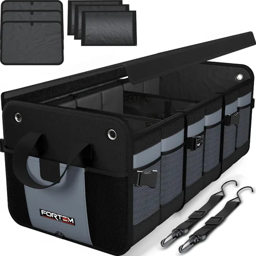Miniatura 20 de FORTEM Organizador de maletero con enfriador para SUV, organizador y almacenamiento de automóvil, multicompartimento plegable, regalo de Navidad