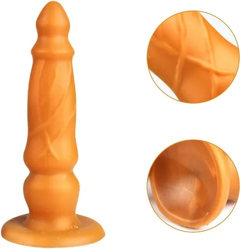Miniatura 4 de FST Tapón anal de cabeza cónica, ajuste vaginal, estimulación del punto G, consolador, texturas de bulto, masaje de próstata con fuerte ventosa