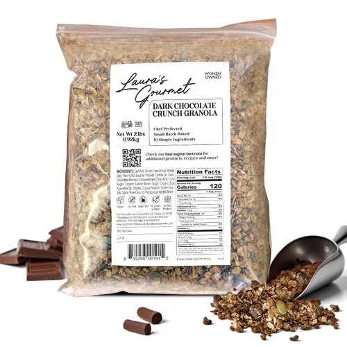 Miniatura 11 de Laura's Gourmet Granola AppleLicious Crunch, 12 oz - 3 packs, Gluten-Free Oats, Vegan, Dairy & Soy Free Snack, Organic Agave, Cinnamon Diced Apples