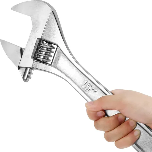 Miniatura 6 de HOIGON 2 llaves ajustables de 15 pulgadas, llaves de media luna resistentes con mandíbula ancha y mango ergonómico para mantenimiento de la máquina
