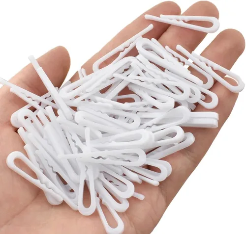 Miniatura 15 de HAHIYO 2 pulgadas/1.969 in 120 piezas de plástico transparente en forma de U pinzas de cocodrilo pinzas para ropa camisa clips plegables con dientes