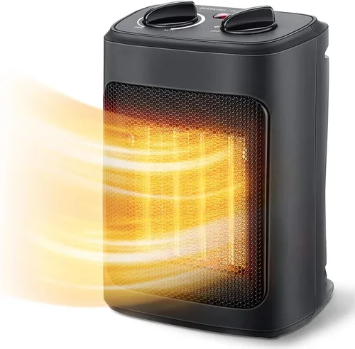 Calentador de espacio, calentadores eléctricos portátiles de 1500 W para interiores con termostato, pequeño calentador de habitación de cerámica de