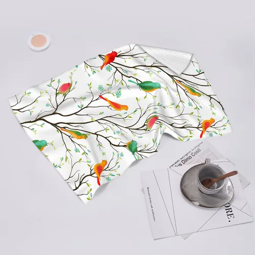Miniatura 6 de Juego de 2 toallas de cocina con diseño de pájaros, suaves y absorbentes, decorativas, regalos de pájaros para amantes de los pájaros, paños de té