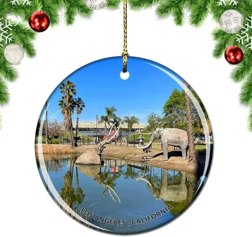 Miniatura 15 de California Los Ángeles Battleship Museum USA Christmas Tree Adorno Decoración Colgante Colgante Decoración City Travel Souvenir Collection Porcelana