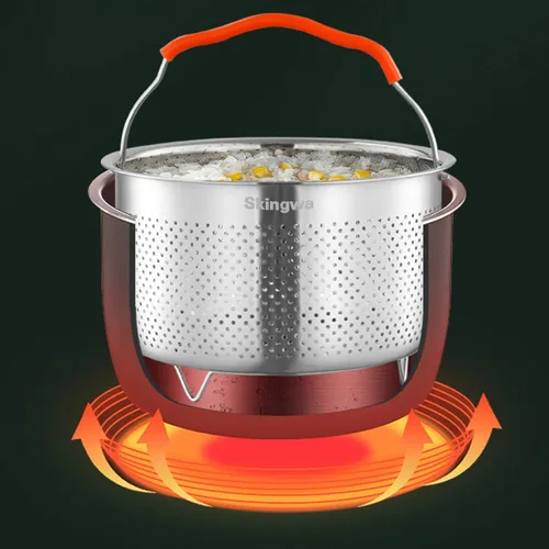 Miniatura 5 de Cesta de vapor para olla instantánea 18/8 de acero inoxidable colador cesta accesorios para olla a presión (2L)
