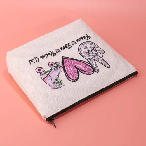 Miniatura 4 de JXGZSO Bolsa de maquillaje para patinaje sobre ruedas, bolsa de rodillo de amor de paz, bolsa de patinaje para fanáticos del equipo, regalo