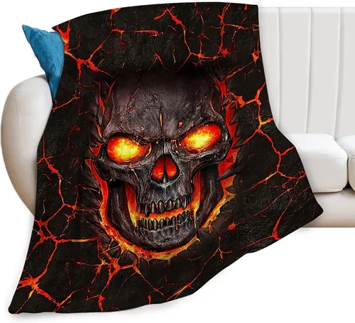 Manta de Calavera Regalos Horribles para Niños y Niñas Mantas de Tiro de Fantasma Manta Suave Manta Cálida de Vellón Franela Mantas de Felpa para