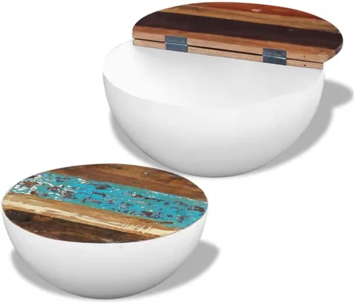 Miniatura 6 de Mesa de centro de dos piezas con forma de tazón, mesa de centro elevada, juego de mesa auxiliar adecuada para sala de estar, oficina, balcón, sala