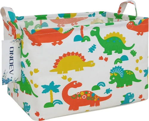 Canasta ONOEV de lavandería, plegable, rectangular, de lona, para guardería, adecuada para niños, oficina, dormitorio, ropa, almacenamiento de