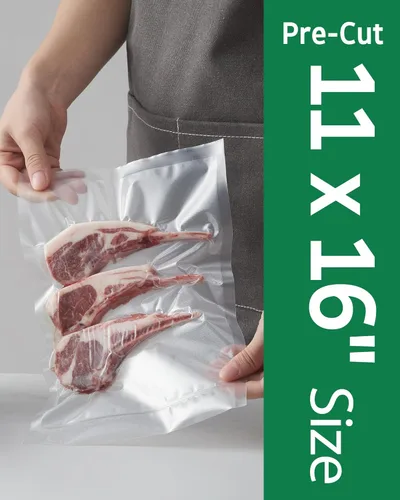 Miniatura 2 de Syntus - 100 bolsas selladoras al vacío de un galón, 11 x 16 pulgadas para sellar la comida, grado comercial sin BPA, bolsas selladoras precortadas