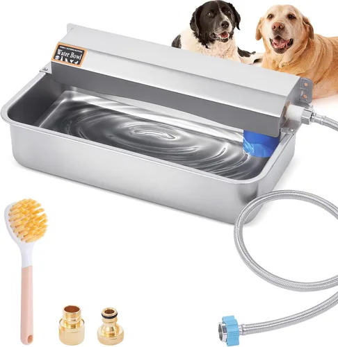 Miniatura 9 de Dispensador automático de agua para perros, dispensador de agua para perros de 3 L, alimentador de agua de acero inoxidable para interiores