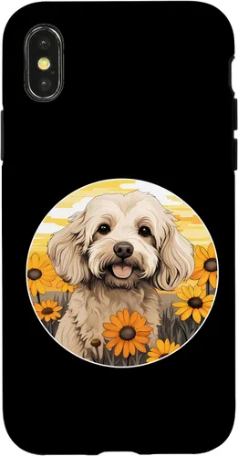 Miniatura 4 de iPhone 15 Cute Cockapoo in Spring Flower Garden Colorful Puppy Dog Case