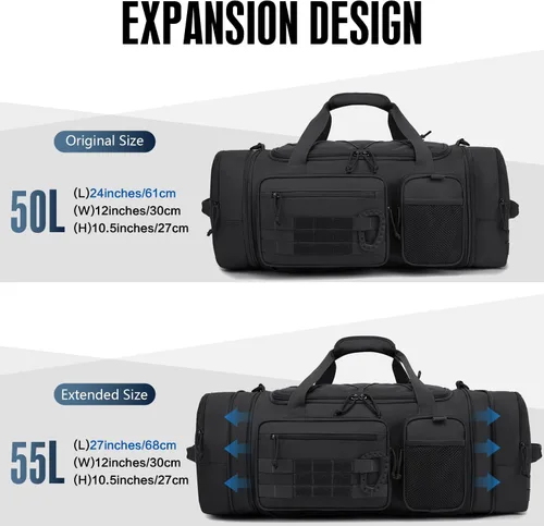 Miniatura 4 de Mochila táctica para gimnasio y viaje, mochila multifuncional para hombre, 45L, bolsa de lona deportiva militar con compartimento para zapatos