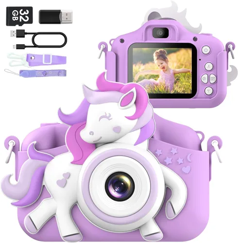 Miniatura 8 de Cámara para niños de 3 a 8 años, cámara selfie de 20 MP HD 1080P IPS, cámara digital dual de juguete para niños, regalos de Navidad y cumpleaños