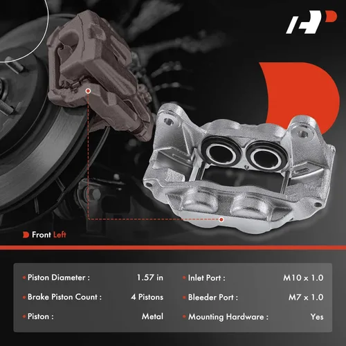 Miniatura 2 de A-Premium Conjunto de pinza de freno de disco compatible con modelos Subaru seleccionados - Impreza WRX/WRX TR/WRX Limited 2006-2007 2.5L