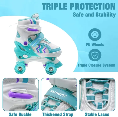 Miniatura 4 de Patines ajustables para niños y niñas, con todas las ruedas iluminadas de 5 a 8 años y 8 a 12 años, para principiantes en deportes al aire libre e