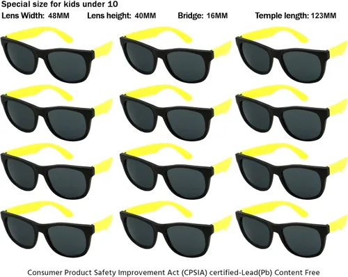 Miniatura 16 de Edge I-Wear - Paquete de 12 lentes de sol neón para niños, regalos de fiesta con certificación CPSIA, plomo (Pb) sin contenido 9402RA