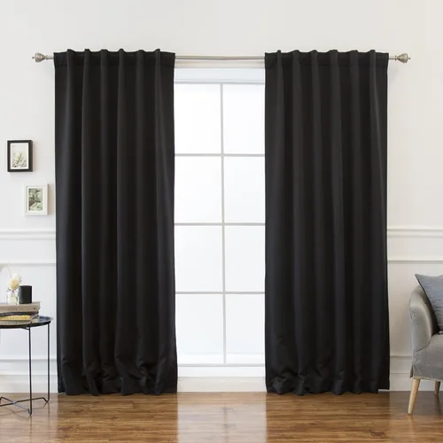 Miniatura 25 de Best Home Fashion Cortinas opacas con aislamiento térmico, pestaña trasera, bolsillo para barra, color gris, 52 pulgadas de ancho x 126 pulgadas