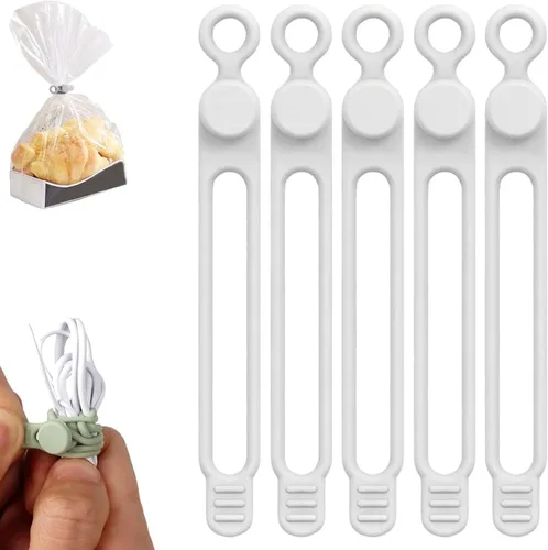 Organizador de cables de silicona, bridas para cables, organizador de cables reutilizable, organizador de cables para agrupación y fijación de