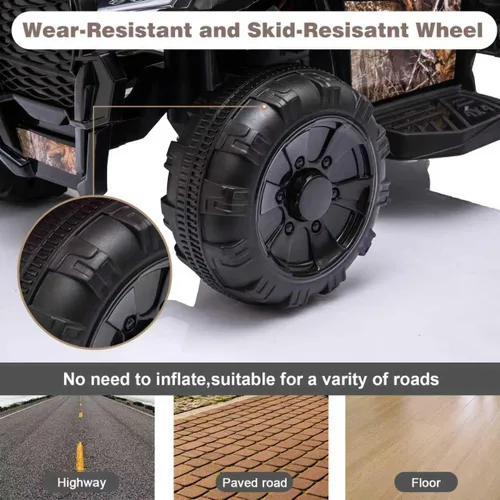 Miniatura 5 de ATV montable para niños, vehículo eléctrico para niños con batería de 6V, cuatrimoto de 4 ruedas con faros, MP3, USB, control de volumen, asiento