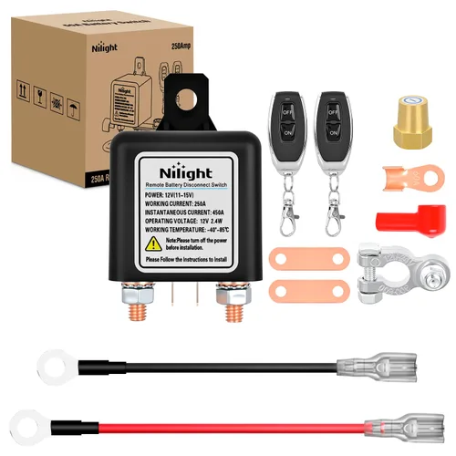 Miniatura 16 de Nilight Relé de Arranque de 120A, Interruptor de Relés Divididos de 4 Pines, 12V Continuo Servicio Pesado SPST Alta Corriente 4 Terminales Control