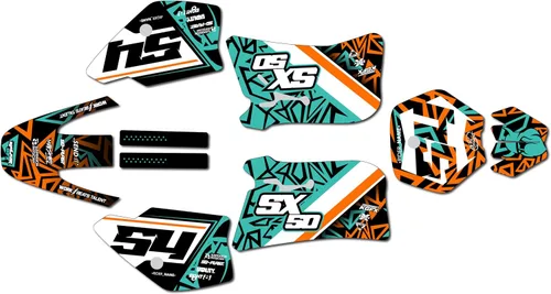 Miniatura 10 de Kit de gráficos para KTM 50SX MINI SX50 (1998-2001) Serie Cyrus Rosa 16 Mil - Adhesivos para moto Dirt Pit Bike Motocicleta, accesorios de motocross