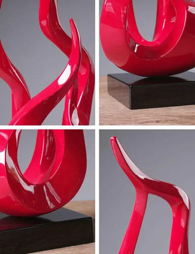 Miniatura 4 de Escultura abstracta decoración de arte moderno regalo estatua de llama sagrada para estantería, mesa, escritorio, oficina, rojo, 16.5 pulgadas