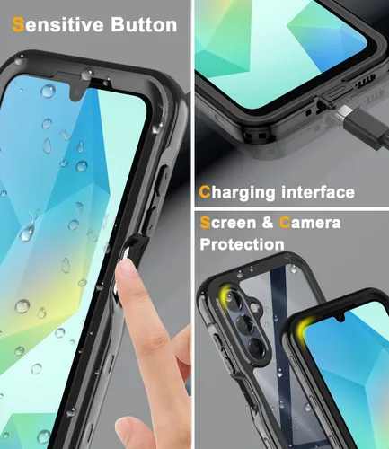 Miniatura 6 de for Samsung Galaxy A16 5G Case Waterproof Built-in Screen Protector IP68 Waterproof 360° Full Body Protective Heavy Duty Shockproof Dustproof