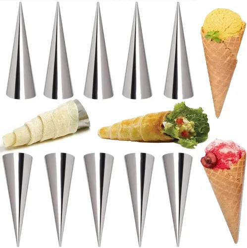 Miniatura 4 de Juego de 30 moldes para cuernos de crema, juego grande de formas para cannoli de acero inoxidable, kit para cannoli para hornear, caparazón de Juego
