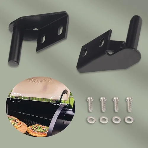 Miniatura 6 de Kit de bisagra de tapa 1 x lado izquierdo y 1 x bisagra lateral derecha compatible con muchos modelos de parrillas Traeg-er bisagras, para el kit