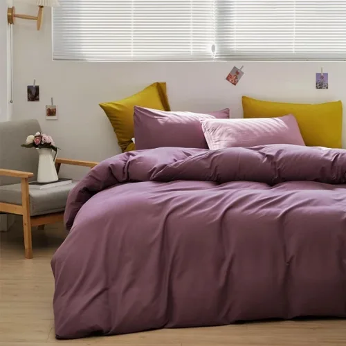 Miniatura 3 de Juego de edredón morado, tamaño matrimonial, color malva sólido, suave, moderno, color oscuro, transpirable, para mujeres y hombres, edredón lavanda