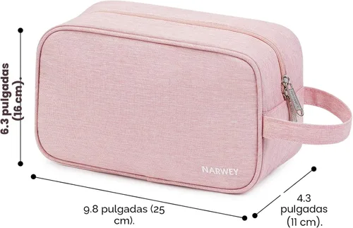 Miniatura 6 de Bolsa de aseo grande de tamaño completo, bolsa de cosméticos, bolsa de maquillaje de viaje, organizador para mujeres, hoja verde Z, M