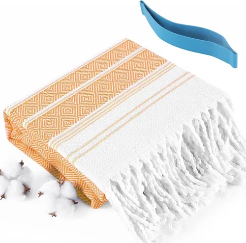 Miniatura 18 de Genovega Juego de toallas de baño turcas de algodón de gran tamaño 74"x38" extra grandes sin arena de secado rápido para natación, campamento